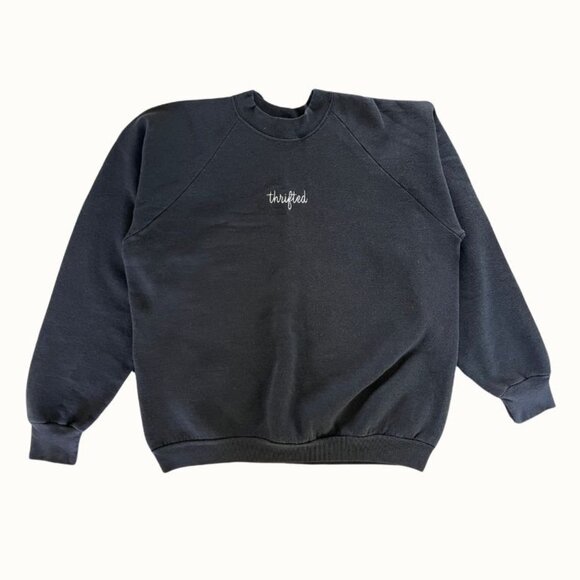 "Thrifted" Raglan Crewneck Sweatshirt - Picture 1 of 2